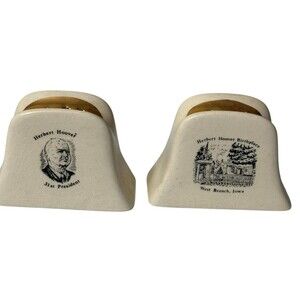 Vintage President‎ Herbert Hoover Porcelain Salt Pepper Shaker Midcentury Japan